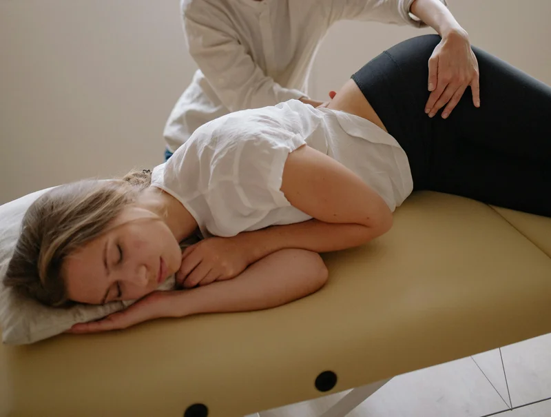 Spinal care and structural correction session for posture restoration